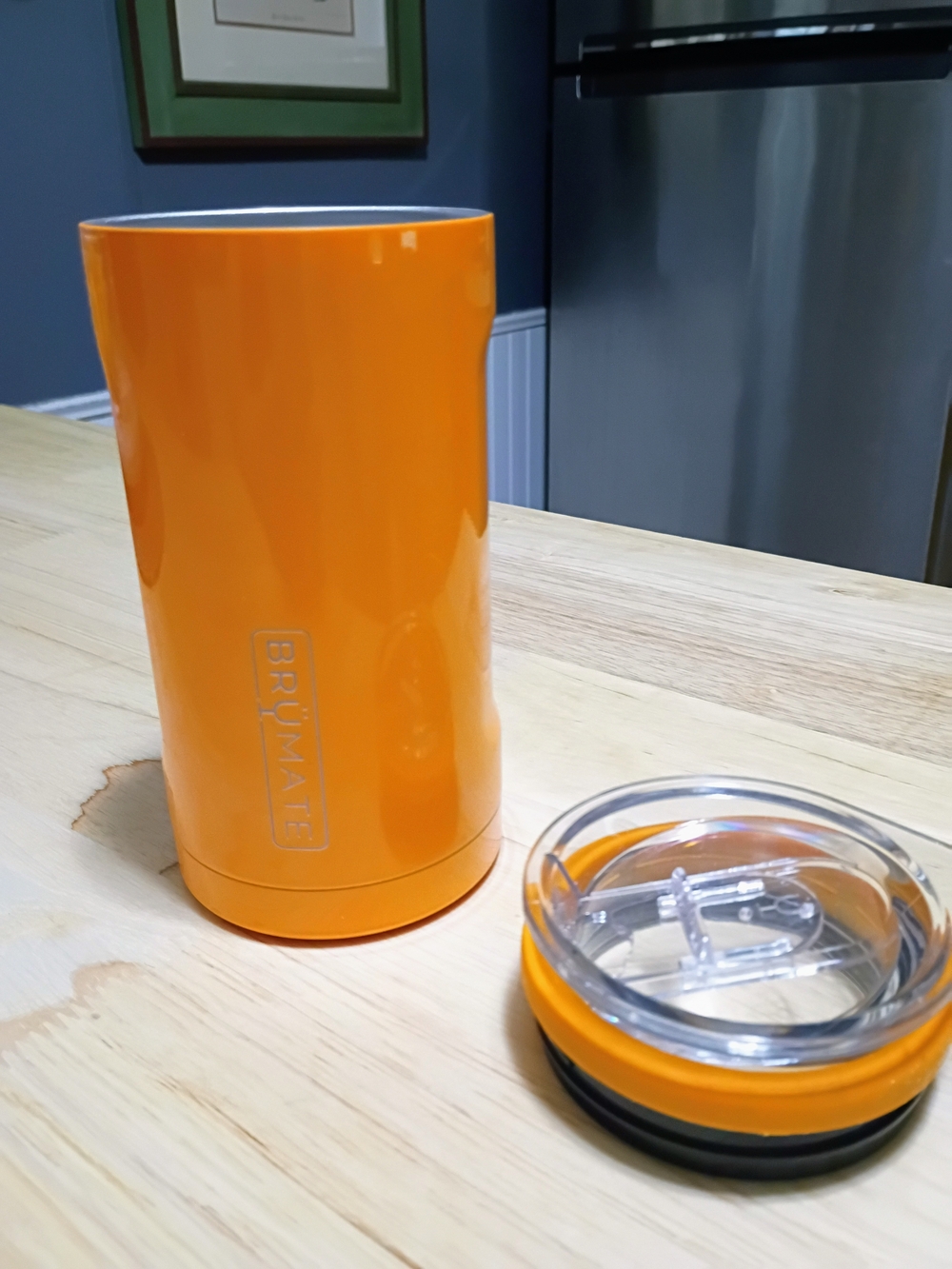 BRUMATE Orange Insulated Tumbler with Clear Lid